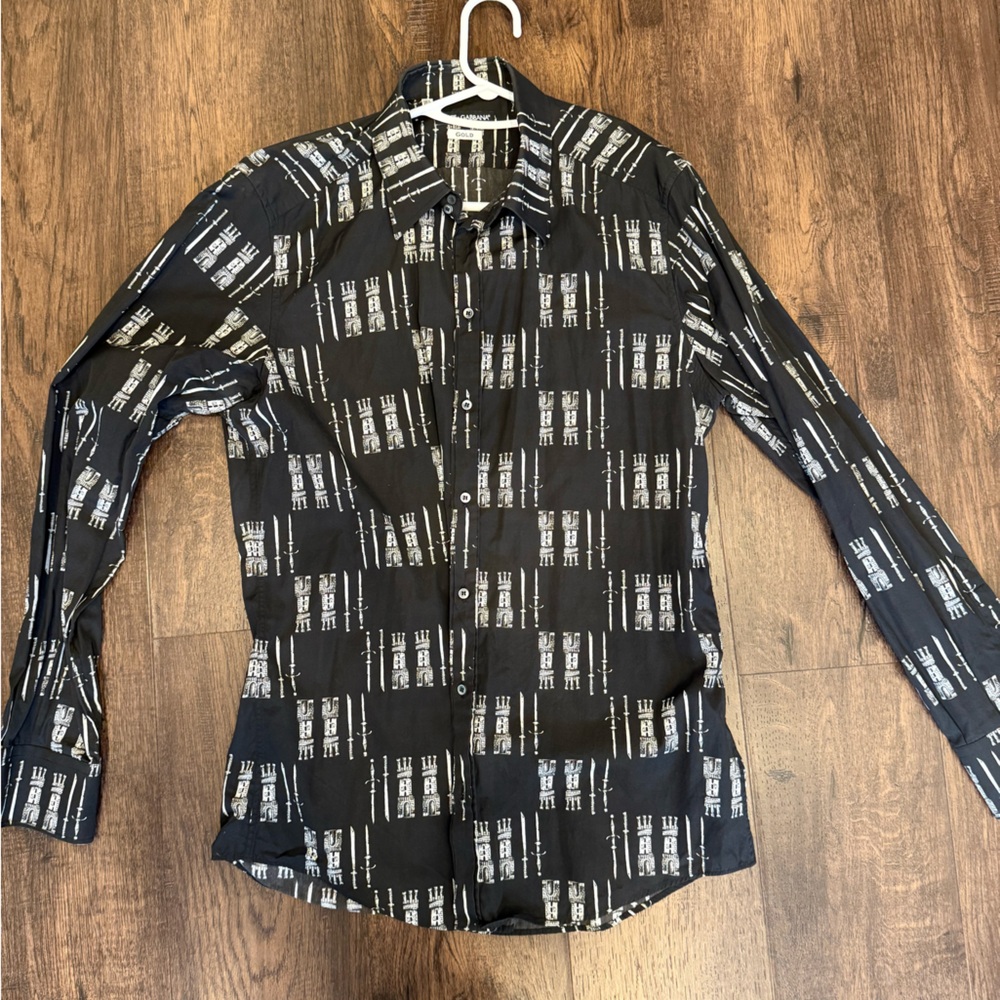 Dolce & Gabbana Black and White Graphic Men's Shirt